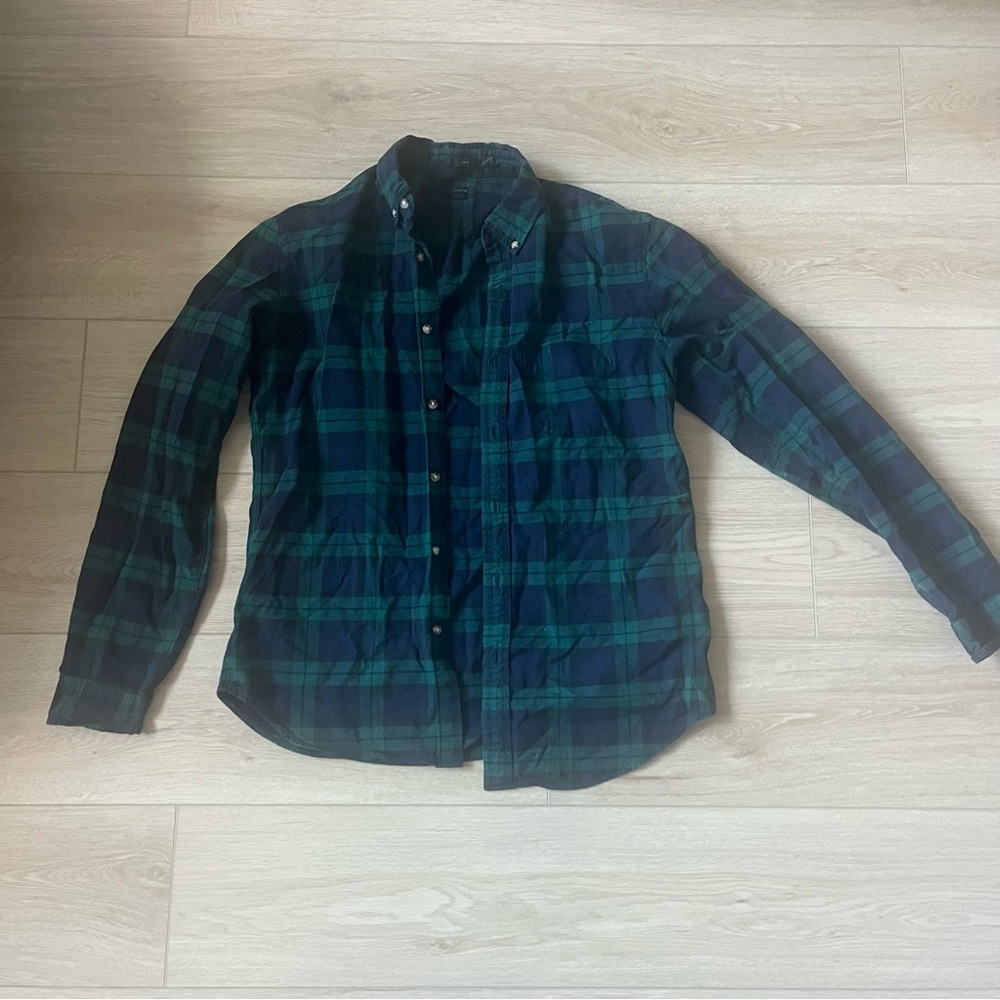 J. Crew Black Watch Tartan Oxford Shirt